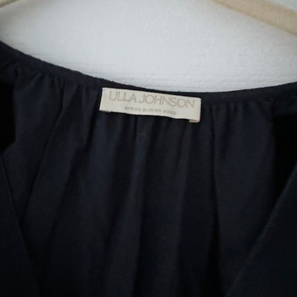Ulla Johnson Navy Cotton V Neck Dress